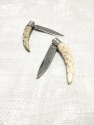 Antler Carved Pocket Knife